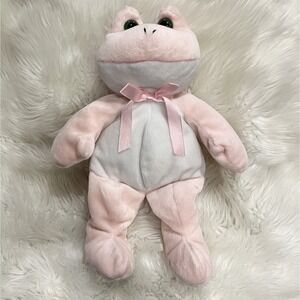 Kellytoy Beanpals‎ Plush Pink Frog Satin Bow 12" Stuffed Animal Bean Bag Toy